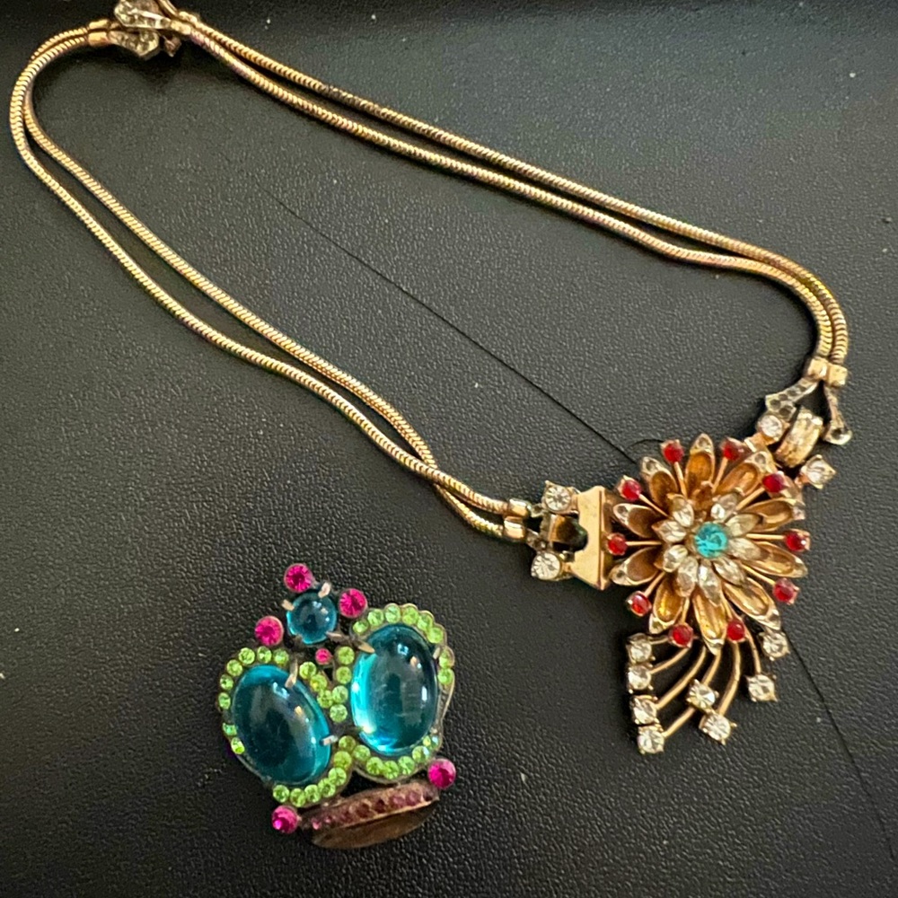 Coro Craft Flower Necklace Vintage